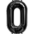 Foil Balloon Number 0 Black 34 Inch