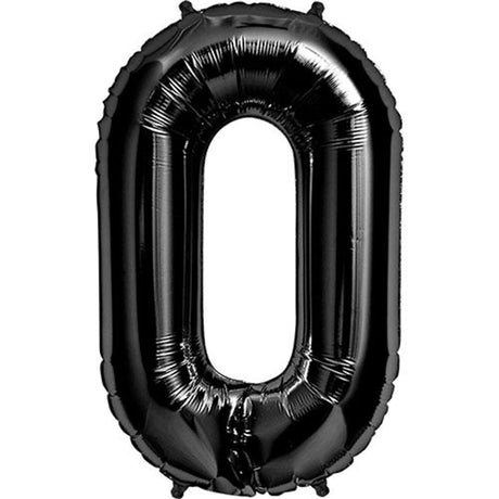 Foil Balloon Number 0 Black 34 Inch