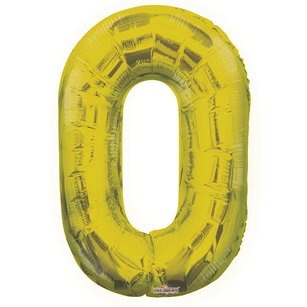 Foil Balloon Number 0 Gold
