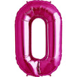 Foil Balloon 34 Inch Number 0 Pink