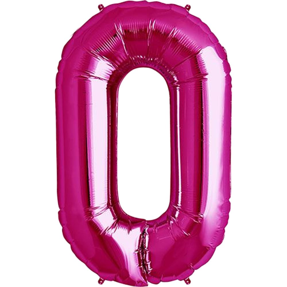 Foil Balloon 34 Inch Number 0 Pink