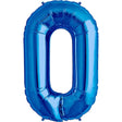 Foil Balloon Number 0 Royal Blue