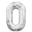 Foil Balloon Number 0 Silver