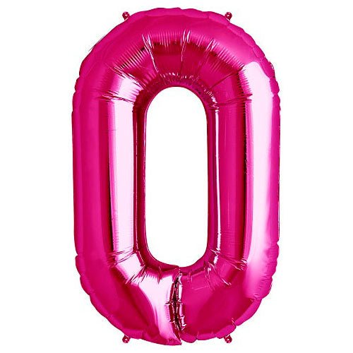 Foil Balloon Girls Magenta Number 0