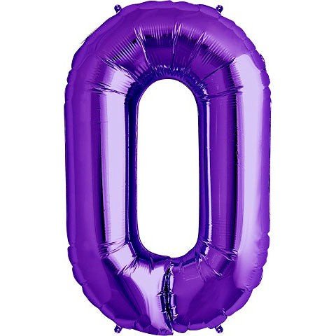 Foil Balloon Girls Purple Number 0