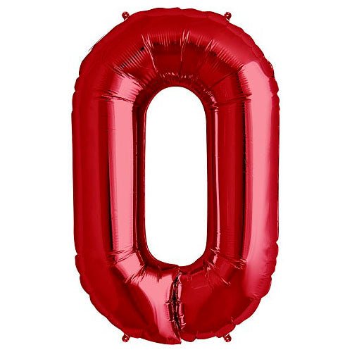 Foil Balloon Number 0 Red