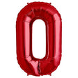 Foil Balloon Number 0 Red