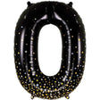 Foil Balloon Number 0 Black