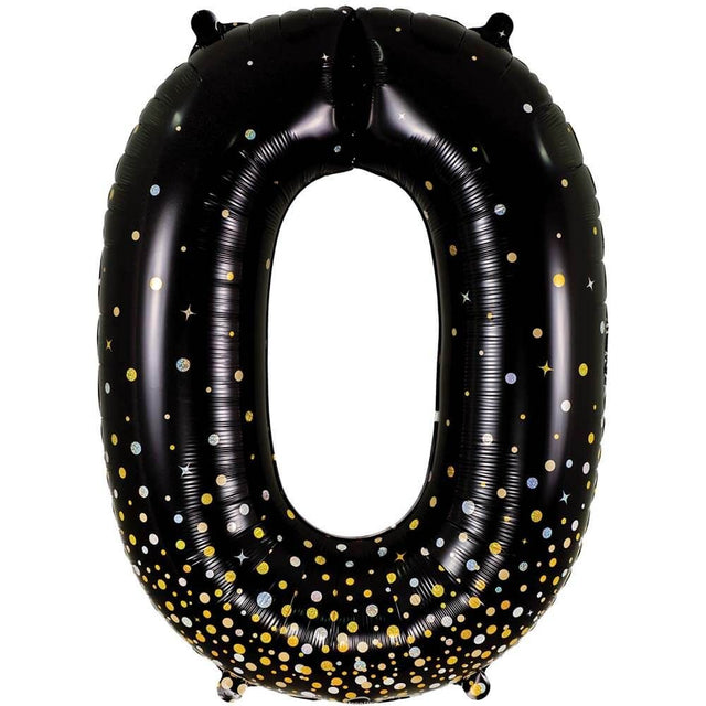 Foil Balloon Number 0 Black