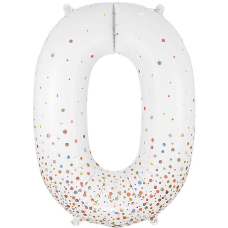 Foil Balloon Number 0 White