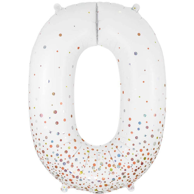 Foil Balloon Number 0 White