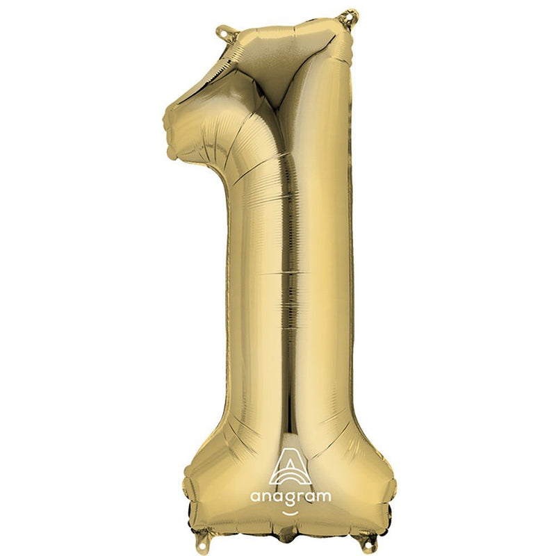 Foil Balloon Number 1 White Gold