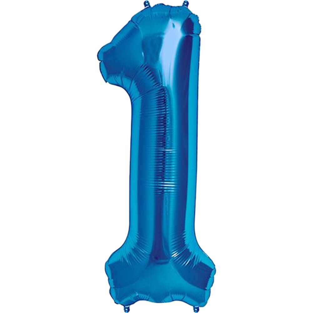 Foil Balloon Number 1 Royal Blue