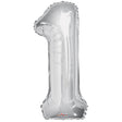 Foil Balloon Number 1 Silver