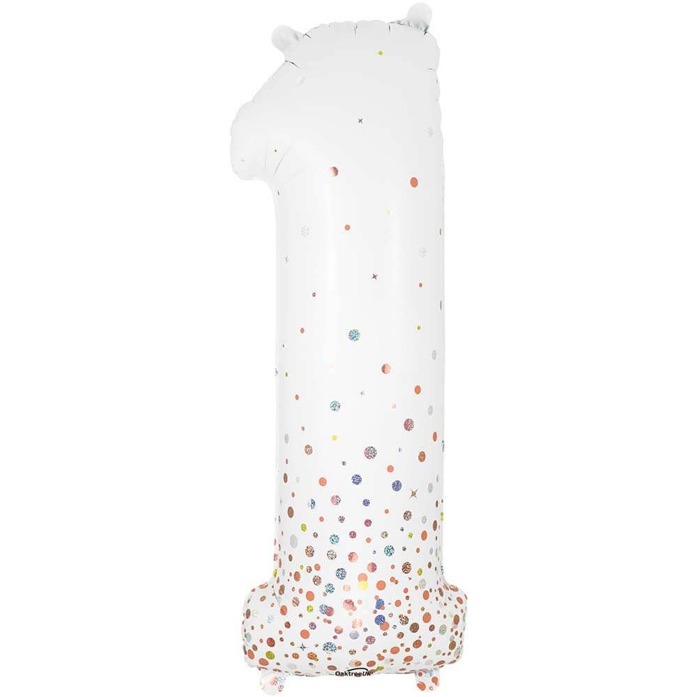 Foil Balloon Number 1 White
