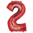 Foil Balloon Number 2 Red 34 Inch