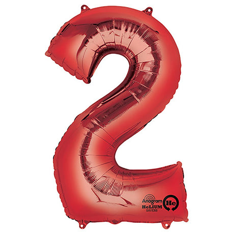 Foil Balloon Number 2 Red 34 Inch