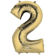 Foil Balloon Number 2 White Gold