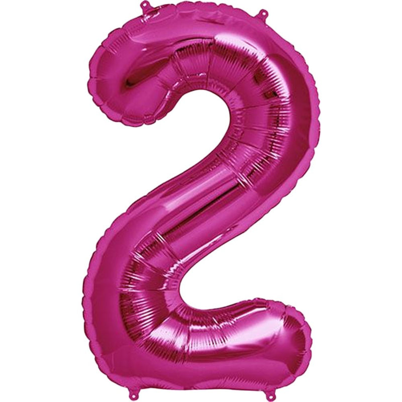 Foil Balloon Number 2 Pink