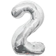 Foil Number 2 Silver Balloon 34 Inch
