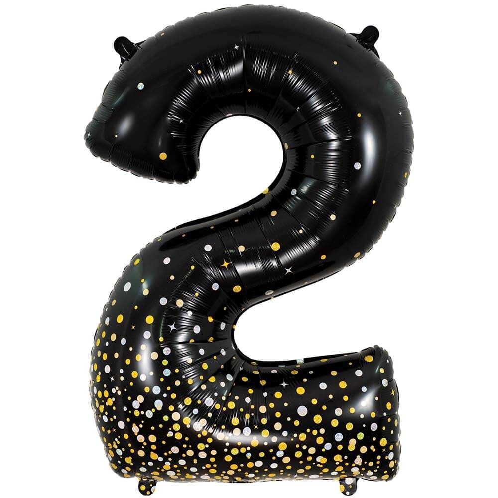 Foil Balloon Number 2 Black 34 Inch