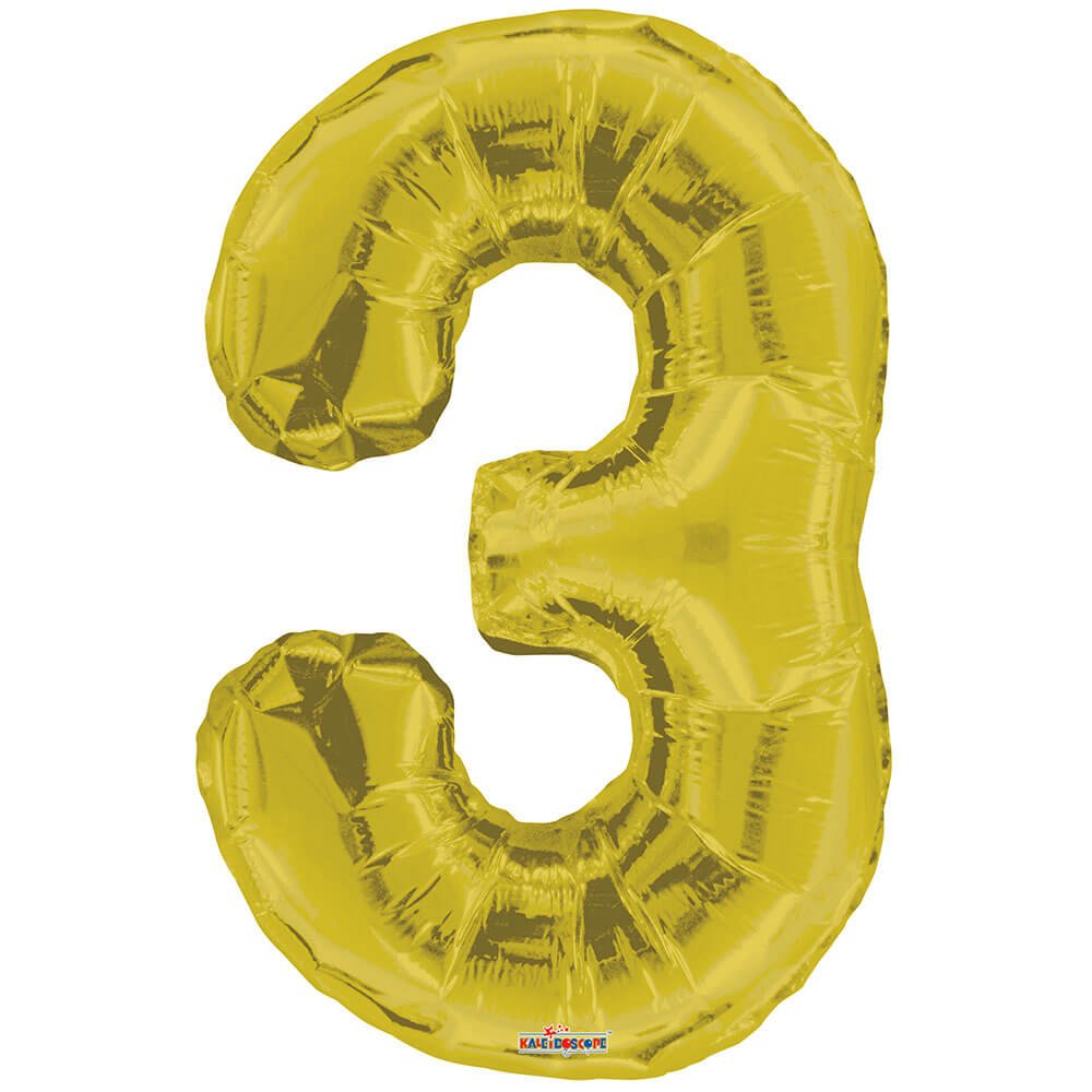 Foil Balloon Number 3 Gold