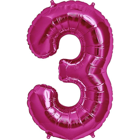 Foil Balloon Number 3 Pink