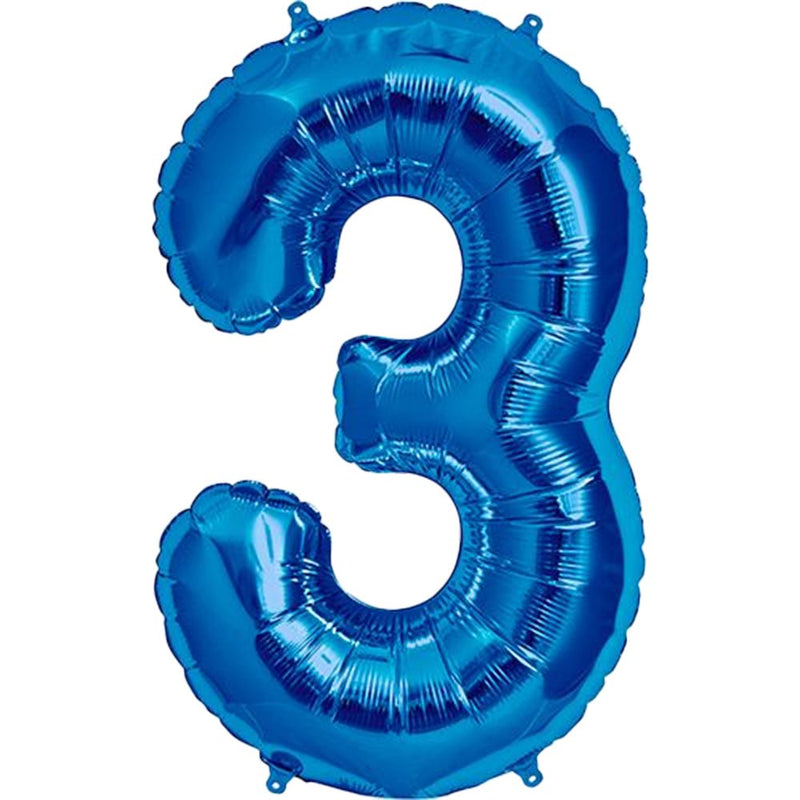 Foil Balloon Number 3 Royal Blue