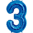 Foil Balloon Number 3 Royal Blue