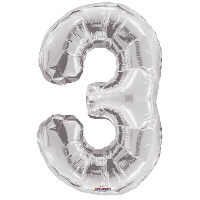 Foil Balloon Number 3 Silver