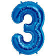 Foil Balloon Number 3 Blue