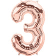 Foil Balloon Number 3 Rose Gold
