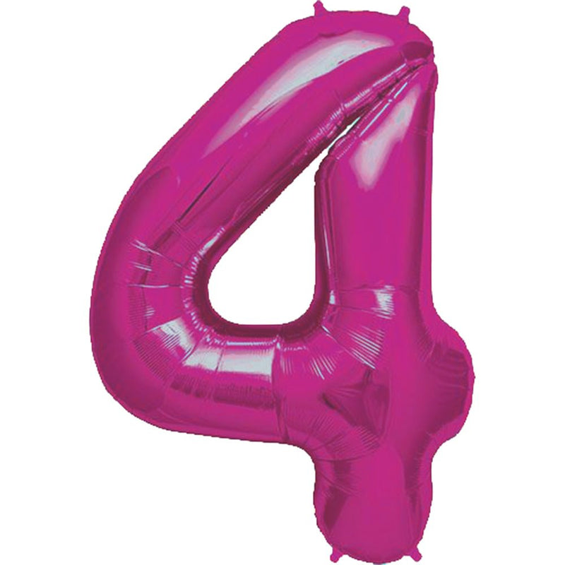 Foil Balloon Number 4 Pink 34 Inch