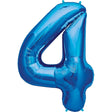 Foil Balloon Number 4 Royal Blue