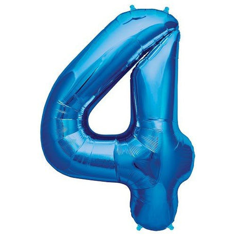 Foil Balloon Number 4 Blue 34 Inch