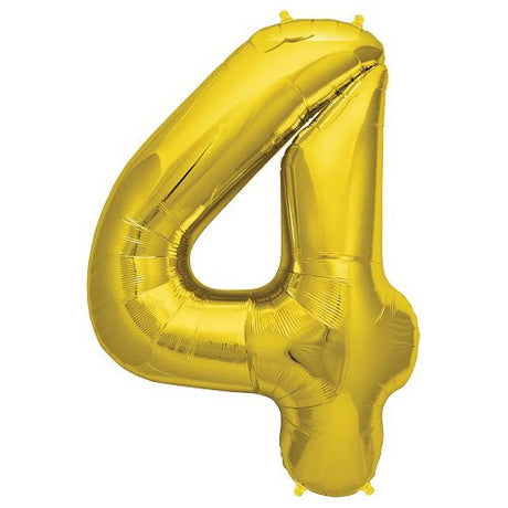 Gold Foil Number 4 Balloon