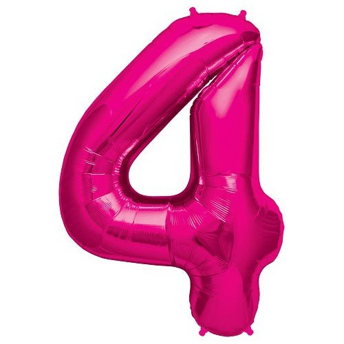 Foil Balloon Number 4 Magenta