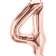 Foil Balloon Number 4 Rose Gold