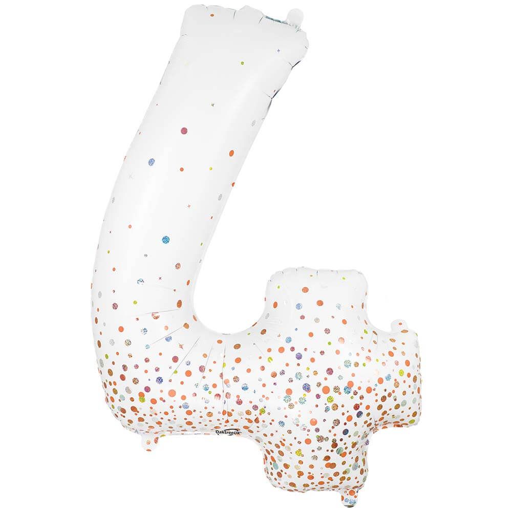 Foil Balloon Number 4 White