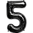 Number 5 Black Foil Balloon