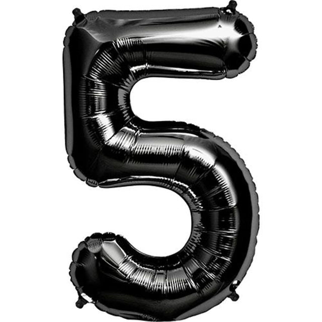 Number 5 Black Foil Balloon