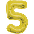 Foil Balloon Number 5 Gold 34 Inch