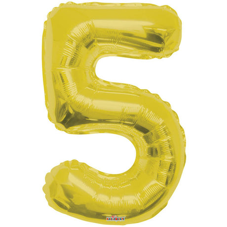 Foil Balloon Number 5 Gold 34 Inch
