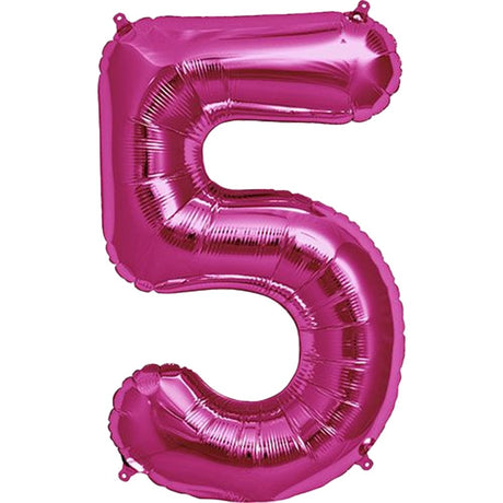 Foil Number 5 Pink Balloon