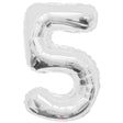 Foil Balloon Number 5 Silver