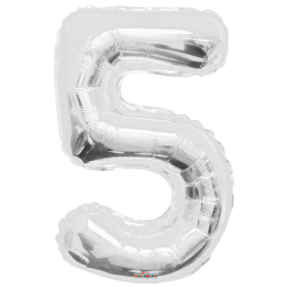 Foil Balloon Number 5 Silver