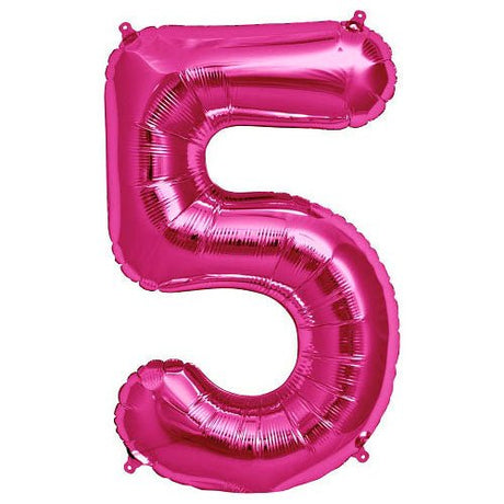 Foil Balloon Number 5 Magenta