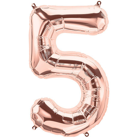 Foil Balloon Number 5 Rose Gold