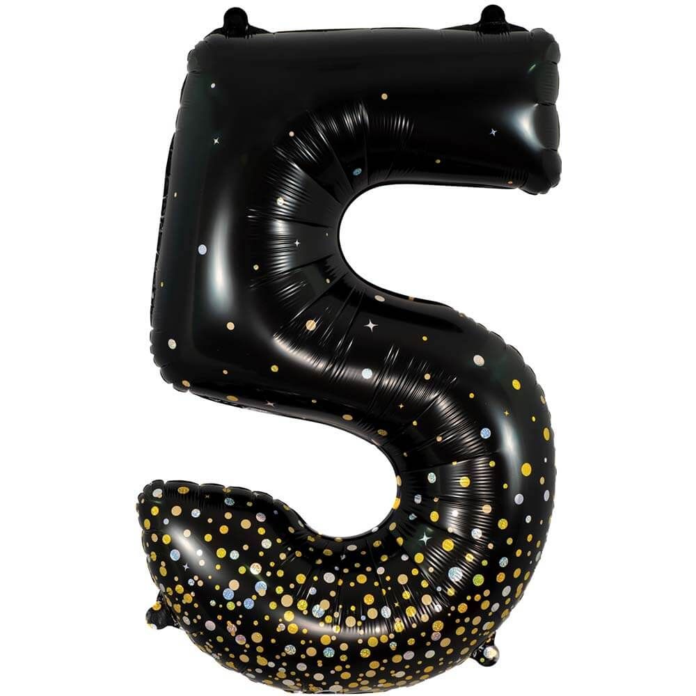 Foil Balloon Number 5 Black 34 Inch