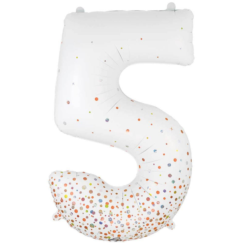 Foil Balloon Number 5 White